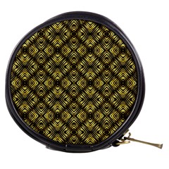 Tiled Mozaic Pattern, Gold And Black Color Symetric Design Mini Makeup Bag by Casemiro