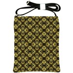 Tiled mozaic pattern, gold and black color symetric design Shoulder Sling Bag Front