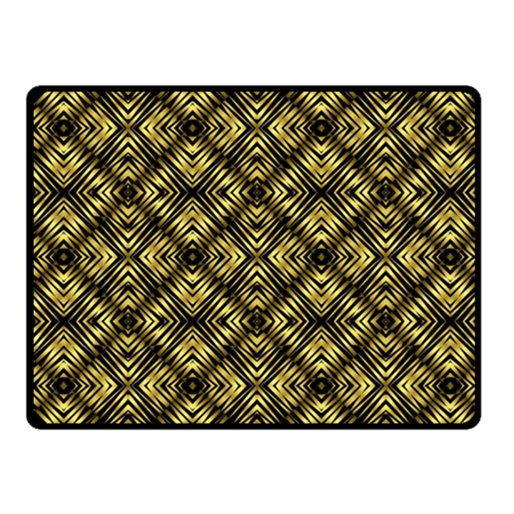 Tiled mozaic pattern, gold and black color symetric design Fleece Blanket (Small)