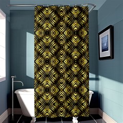 Tiled Mozaic Pattern, Gold And Black Color Symetric Design Shower Curtain 36  X 72  (stall)  by Casemiro