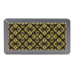 Tiled Mozaic Pattern, Gold And Black Color Symetric Design Memory Card Reader (mini) by Casemiro