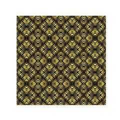 Tiled Mozaic Pattern, Gold And Black Color Symetric Design Square Satin Scarf (30  X 30 ) by Casemiro