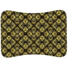 Tiled Mozaic Pattern, Gold And Black Color Symetric Design Velour Seat Head Rest Cushion by Casemiro