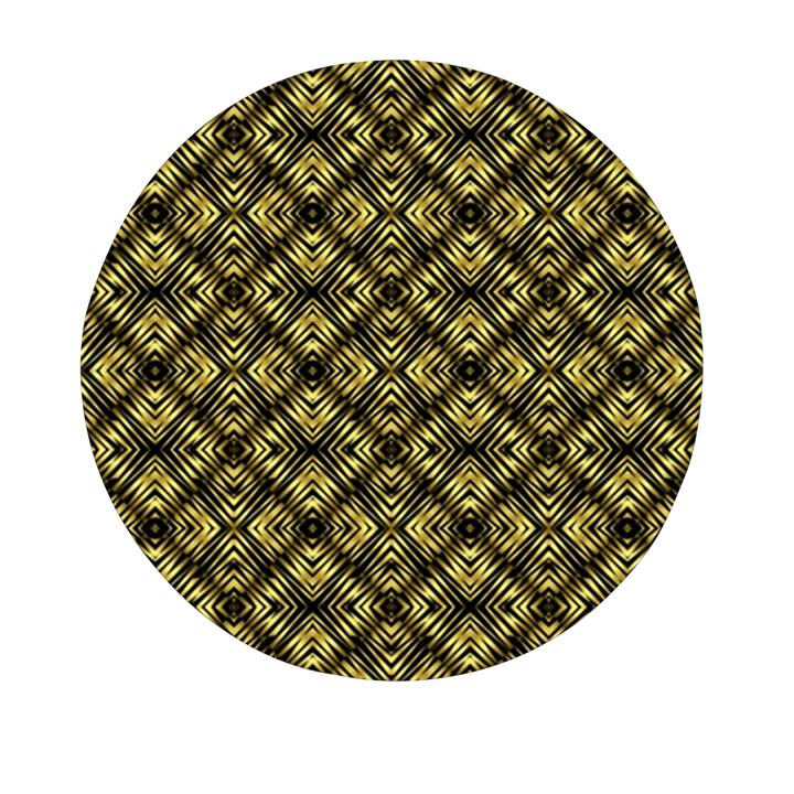 Tiled mozaic pattern, gold and black color symetric design Mini Round Pill Box