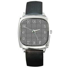 Diamond Pattern Square Metal Watch by Sparkle