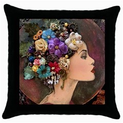 Garden Princess Throw Pillow Case (black) by CKArtCreations