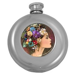 Garden Princess Round Hip Flask (5 Oz) by CKArtCreations