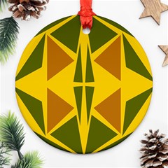  Abstract Geometric Design   Geometric Fantasy  Terrazzo  Ornament (round) by Eskimos