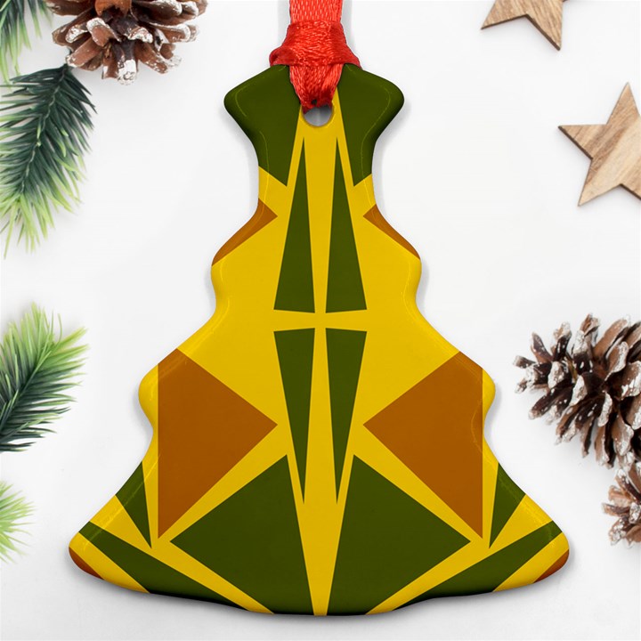  Abstract geometric design   geometric fantasy  Terrazzo  Christmas Tree Ornament (Two Sides)