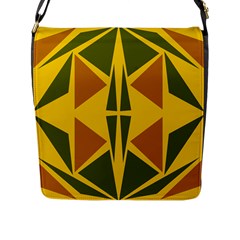  Abstract Geometric Design   Geometric Fantasy  Terrazzo  Flap Closure Messenger Bag (l) by Eskimos