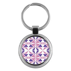 Abstract Pattern Geometric Backgrounds  Key Chain (round) by Eskimos