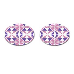 Abstract Pattern Geometric Backgrounds  Cufflinks (oval) by Eskimos