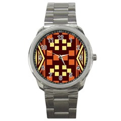 Abstract Pattern Geometric Backgrounds  Sport Metal Watch by Eskimos