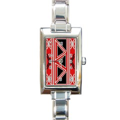 Abstract Pattern Geometric Backgrounds  Rectangle Italian Charm Watch by Eskimos