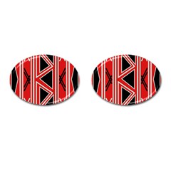 Abstract Pattern Geometric Backgrounds  Cufflinks (oval) by Eskimos