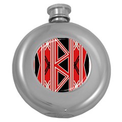 Abstract Pattern Geometric Backgrounds  Round Hip Flask (5 Oz) by Eskimos