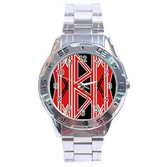 Abstract Pattern Geometric Backgrounds  Stainless Steel Analogue Watch by Eskimos