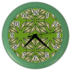 Abstract Pattern Geometric Backgrounds  Color Wall Clock by Eskimos