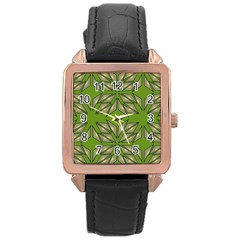 Abstract Pattern Geometric Backgrounds  Rose Gold Leather Watch  by Eskimos