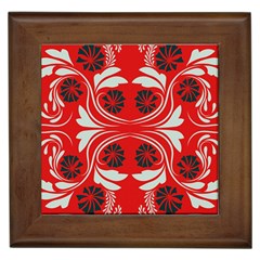 Folk Flowers Print Floral Pattern Ethnic Art Framed Tile by Eskimos