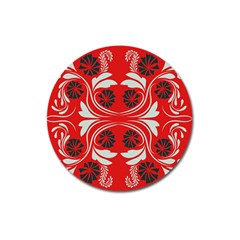 Folk Flowers Print Floral Pattern Ethnic Art Magnet 3  (round) by Eskimos