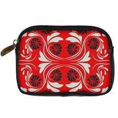 Folk Flowers Print Floral Pattern Ethnic Art Digital Camera Leather Case by Eskimos