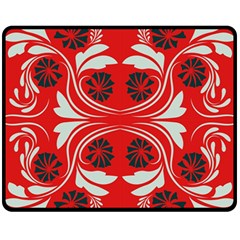 Folk Flowers Print Floral Pattern Ethnic Art Fleece Blanket (medium)  by Eskimos