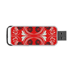 Folk Flowers Print Floral Pattern Ethnic Art Portable Usb Flash (two Sides) by Eskimos