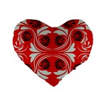 Folk flowers print Floral pattern Ethnic art Standard 16  Premium Heart Shape Cushions Front