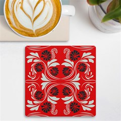 Folk Flowers Print Floral Pattern Ethnic Art Uv Print Square Tile Coaster  by Eskimos