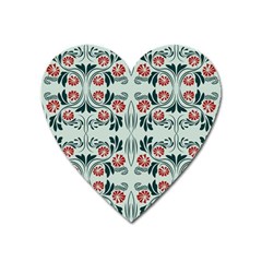 Folk Flowers Print Floral Pattern Ethnic Art Heart Magnet by Eskimos