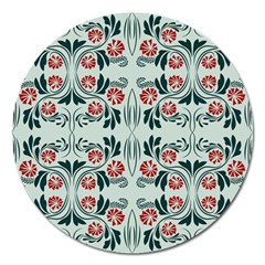 Folk Flowers Print Floral Pattern Ethnic Art Magnet 5  (round) by Eskimos