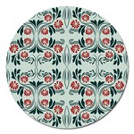 Folk flowers print Floral pattern Ethnic art Magnet 5  (Round) Front