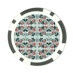 Folk Flowers Print Floral Pattern Ethnic Art Poker Chip Card Guard (10 Pack) by Eskimos