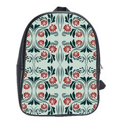 Folk Flowers Print Floral Pattern Ethnic Art School Bag (large) by Eskimos