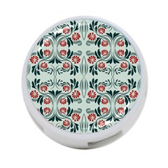 Folk Flowers Print Floral Pattern Ethnic Art 4-port Usb Hub (one Side) by Eskimos