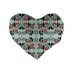 Folk Flowers Print Floral Pattern Ethnic Art Standard 16  Premium Heart Shape Cushions by Eskimos