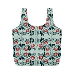 Folk Flowers Print Floral Pattern Ethnic Art Full Print Recycle Bag (m) by Eskimos