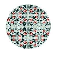 Folk Flowers Print Floral Pattern Ethnic Art Mini Round Pill Box by Eskimos