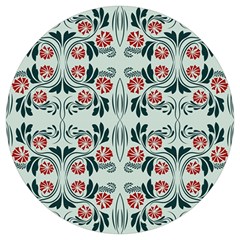 Folk Flowers Print Floral Pattern Ethnic Art Round Trivet