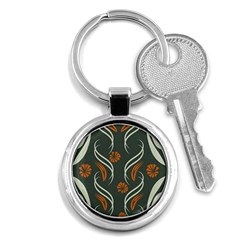 Folk flowers print Floral pattern Ethnic art Key Chain (Round)