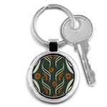 Folk flowers print Floral pattern Ethnic art Key Chain (Round) Front