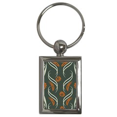 Folk Flowers Print Floral Pattern Ethnic Art Key Chain (rectangle) by Eskimos