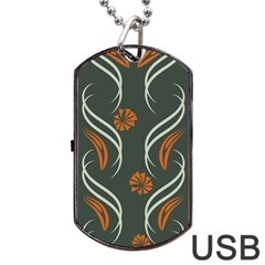 Folk Flowers Print Floral Pattern Ethnic Art Dog Tag Usb Flash (one Side) by Eskimos