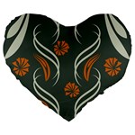 Folk flowers print Floral pattern Ethnic art Large 19  Premium Heart Shape Cushions Front