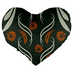 Folk flowers print Floral pattern Ethnic art Large 19  Premium Heart Shape Cushions Back