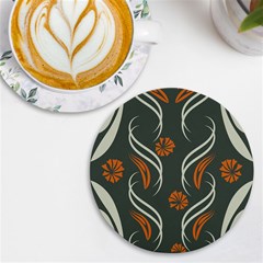 Folk Flowers Print Floral Pattern Ethnic Art Uv Print Round Tile Coaster