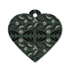 Folk Flowers Print Floral Pattern Ethnic Art Dog Tag Heart (one Side) by Eskimos