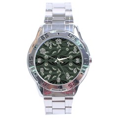 Folk Flowers Print Floral Pattern Ethnic Art Stainless Steel Analogue Watch by Eskimos