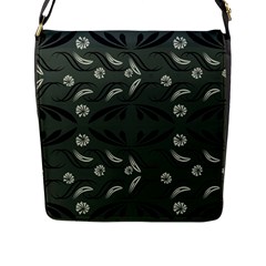 Folk Flowers Print Floral Pattern Ethnic Art Flap Closure Messenger Bag (l) by Eskimos